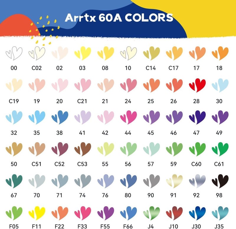 Arrtx Acrylic Paint Pens 60A,Brush Tip Acrylic Markers Set for Rock Painting,Glass,Stone,Wood,Ceramic Fabric - Image 3